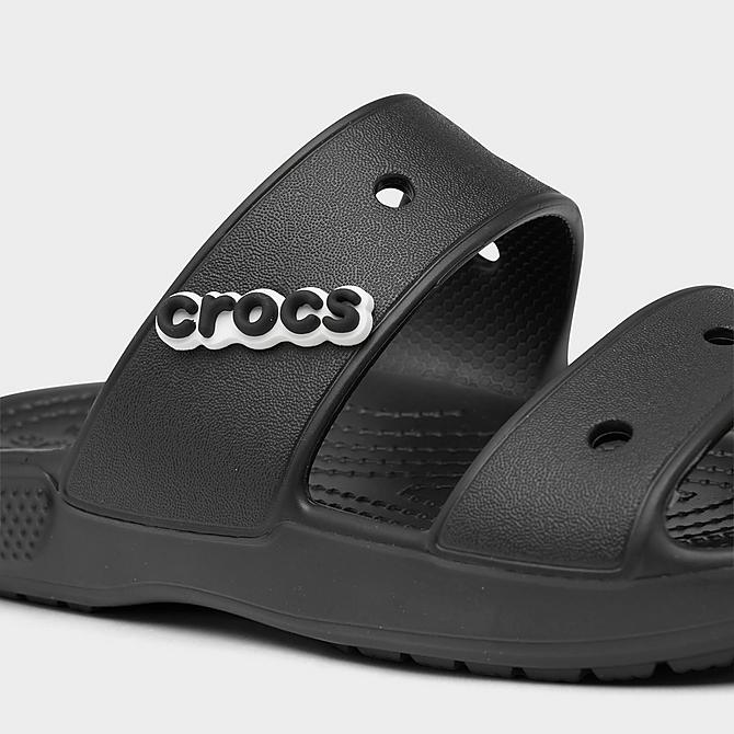 Front view of Women's Crocs Classic Sandals in Black Click to zoom