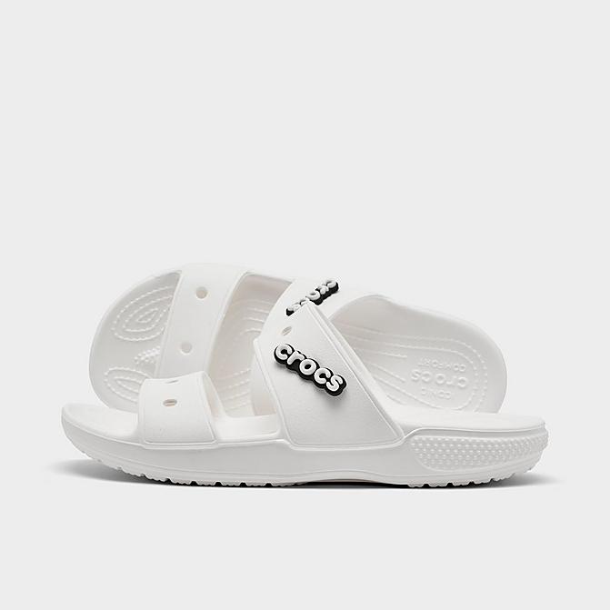 Right view of Women's Crocs Classic Sandals in White Click to zoom