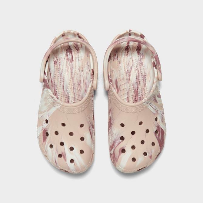 Back view of Women's Crocs Classic Marble Clog Shoes in Quartz/Multi Click to zoom