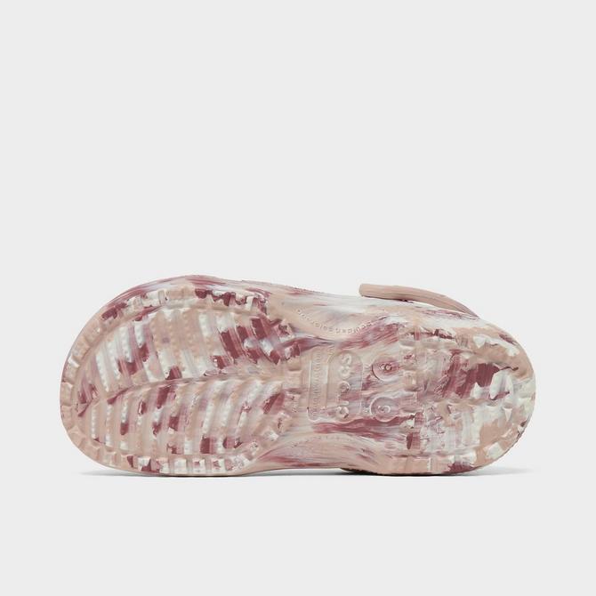 Bottom view of Women's Crocs Classic Marble Clog Shoes in Quartz/Multi Click to zoom