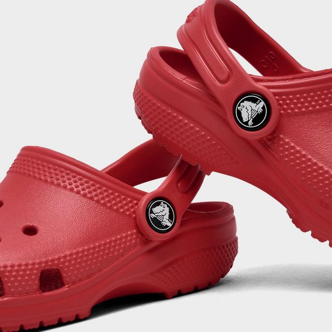 Front view of Kids' Toddler Crocs Classic Clog Shoes in Varsity Red Click to zoom