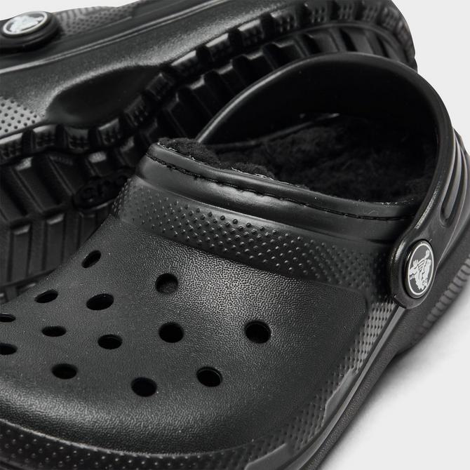 Black crocs with online fur kids