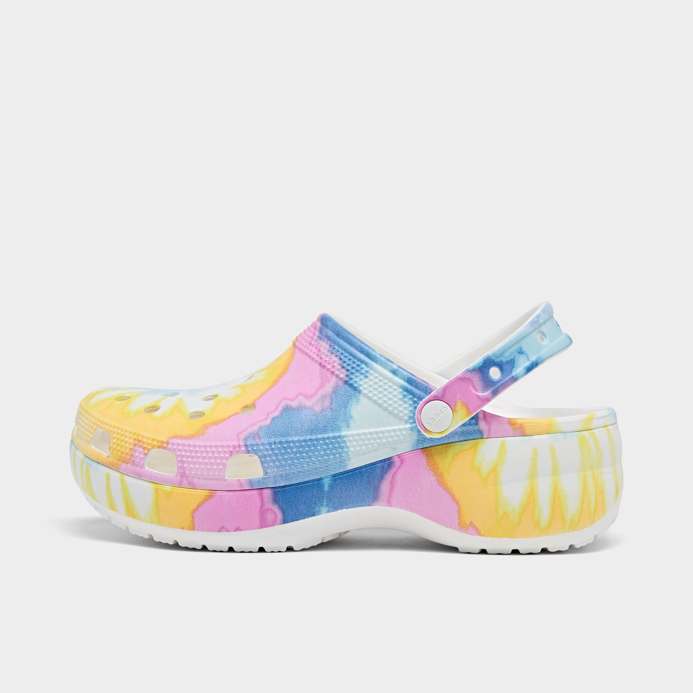white platform crocs