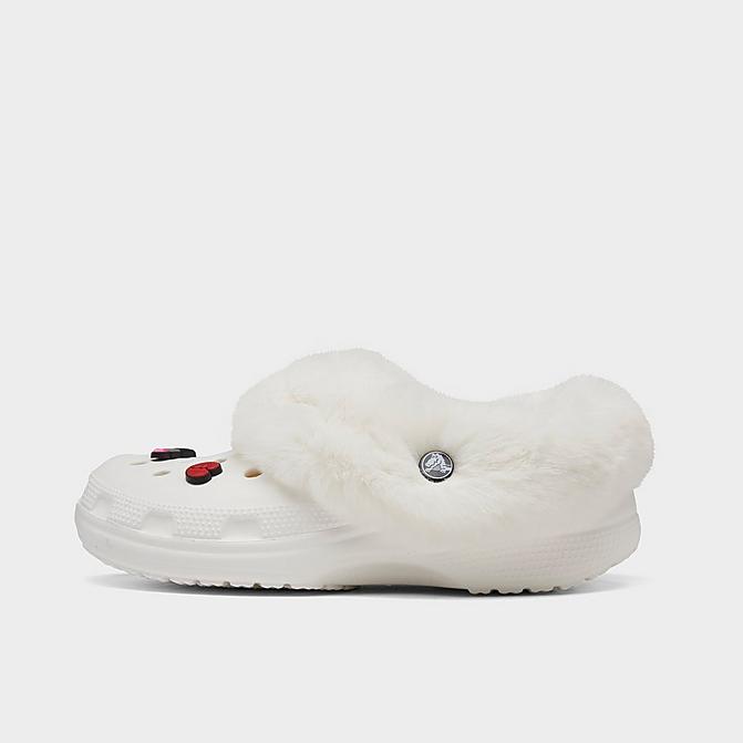 Right view of Crocs Mammoth Charm Clog Shoes in White/White Click to zoom
