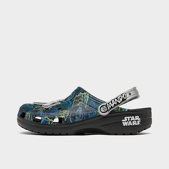 Right view of Unisex Crocs x Star Wars The Mandalorian Classic Clog Shoes (Men's Sizing) in Black/Multi Click to zoom