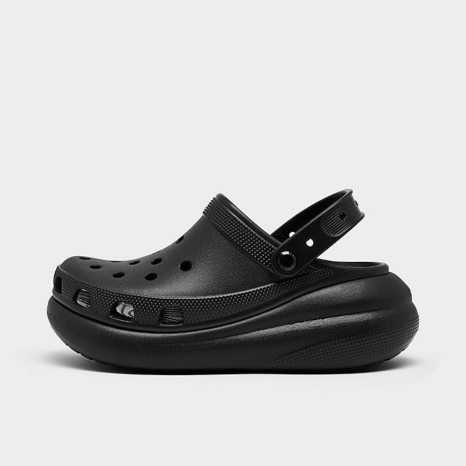 Right view of Crocs Classic Crush Clog Shoes (Unisex Sizing) in Black Click to zoom