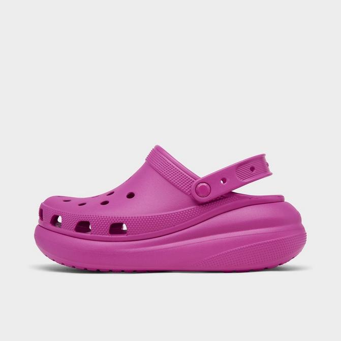 Right view of Crocs Classic Crush Clog Shoes (Unisex Sizing) in Fuschia Fun Click to zoom