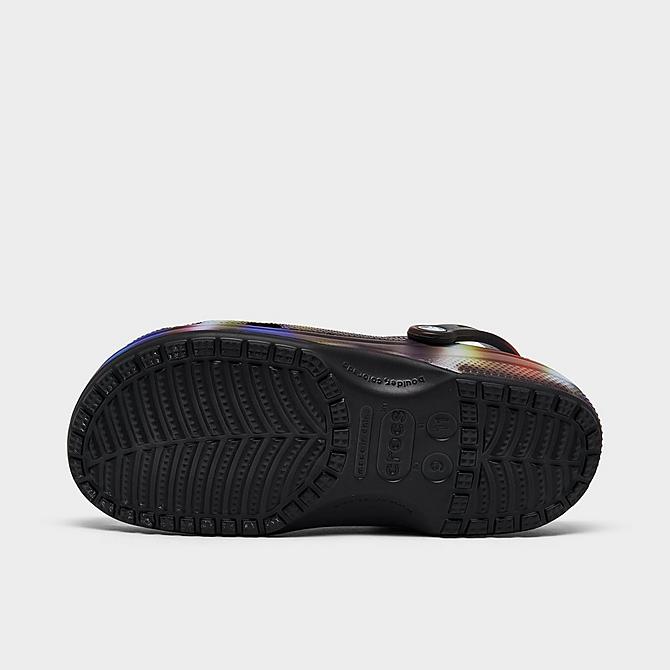 Bottom view of Crocs Classic Solarized Clog Shoes (Men's Sizing) in Black/Multicolor Click to zoom