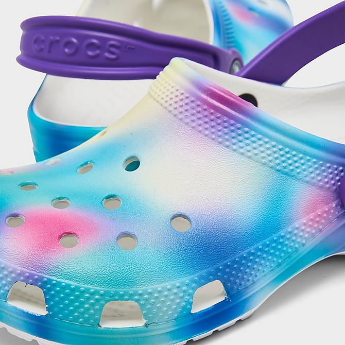 Front view of Little Kids’ Crocs Classic Solarized Clog Shoes in White/Multi Click to zoom
