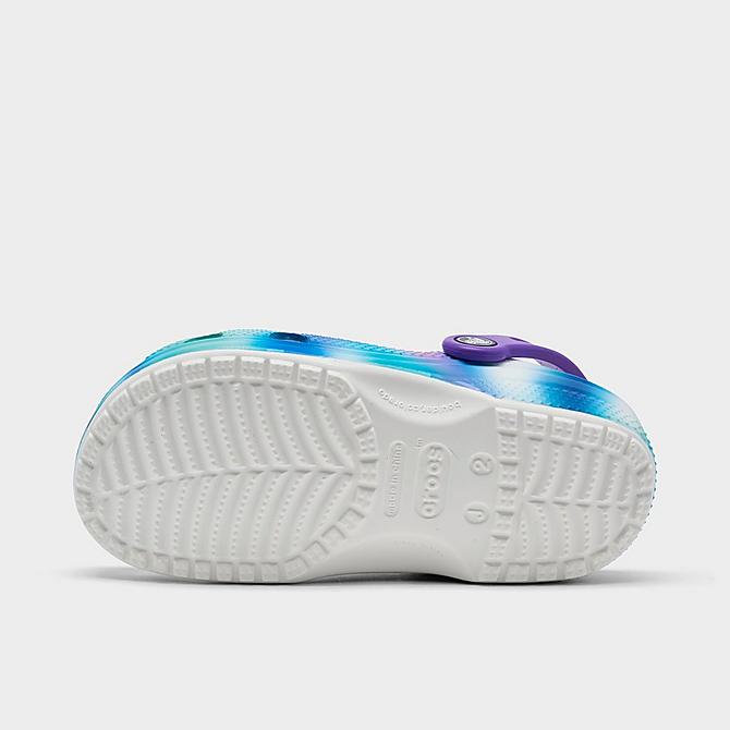 Bottom view of Little Kids’ Crocs Classic Solarized Clog Shoes in White/Multi Click to zoom