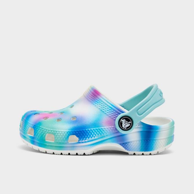 Right view of Kids' Toddler Crocs Classic Clog Shoes in White/Multi Click to zoom