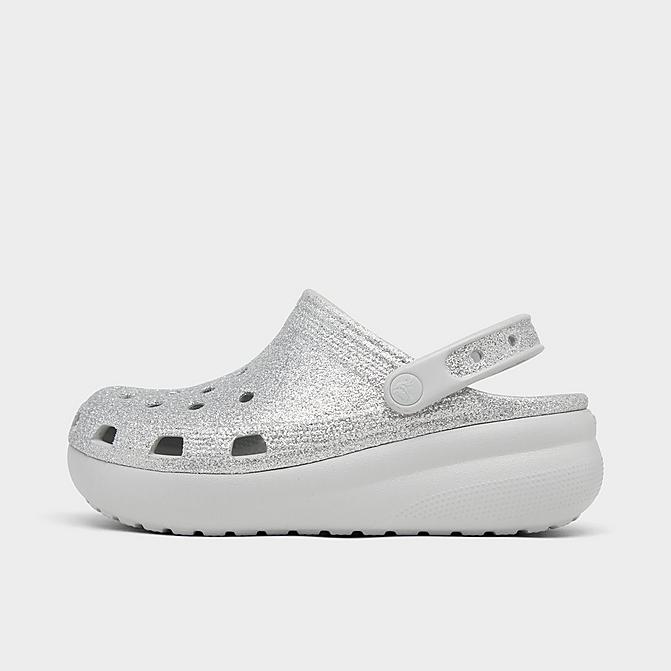 Right view of Girls' Big Kids' Crocs Classics Cutie Clog Shoes in Shimmer Click to zoom