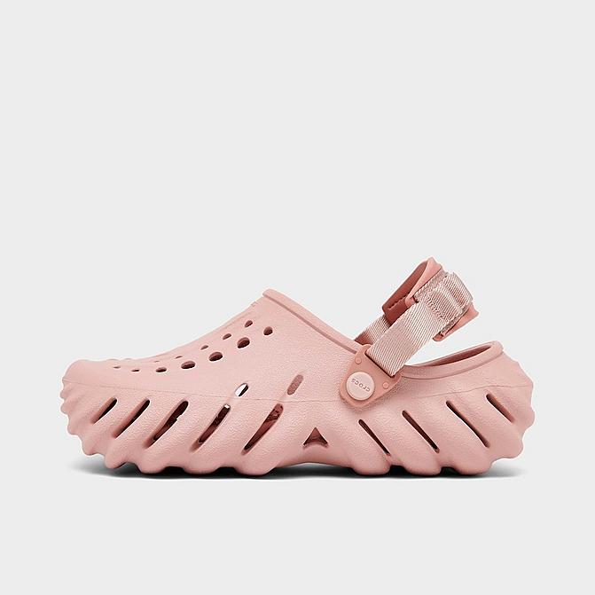 Right view of Big Kids' Crocs Echo Clog Shoes in Pink Clay Click to zoom