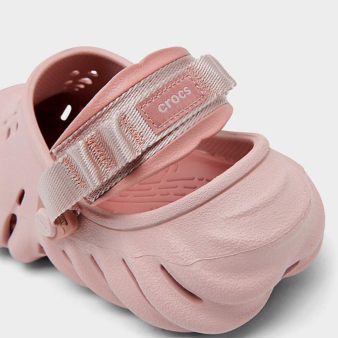 Front view of Big Kids' Crocs Echo Clog Shoes in Pink Clay Click to zoom
