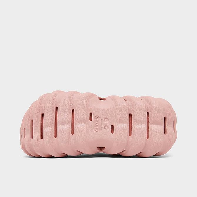 Bottom view of Big Kids' Crocs Echo Clog Shoes in Pink Clay Click to zoom