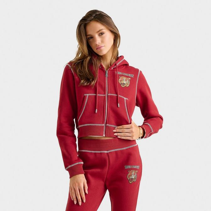 Red true religion hoodie women's clearance