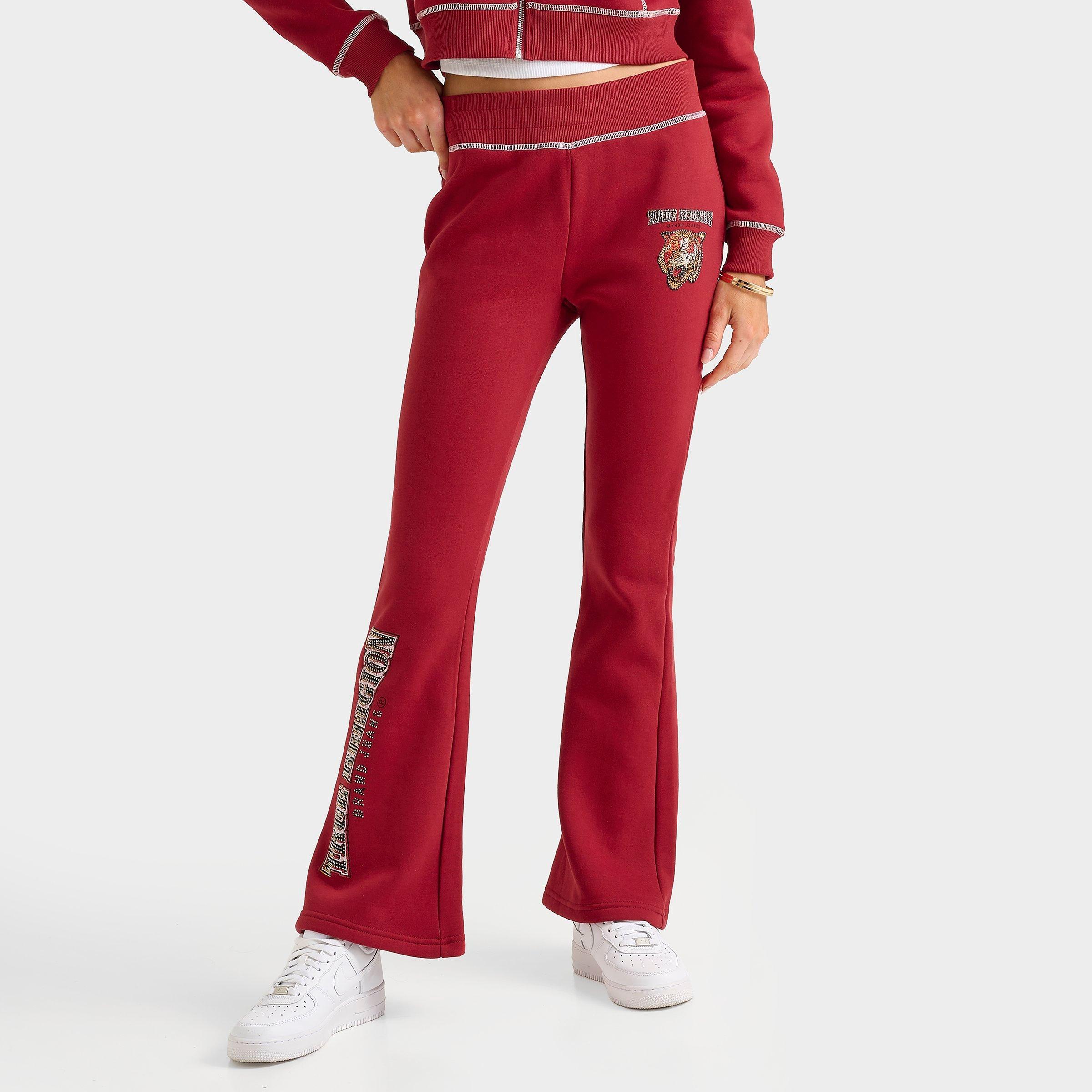 True Religion Crystal Tiger Flared Fleece Jogger Pants