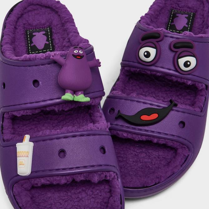 Crocs x McDonald's Grimace Lined Classic Cozzzy Slide Sandals| Finish Line