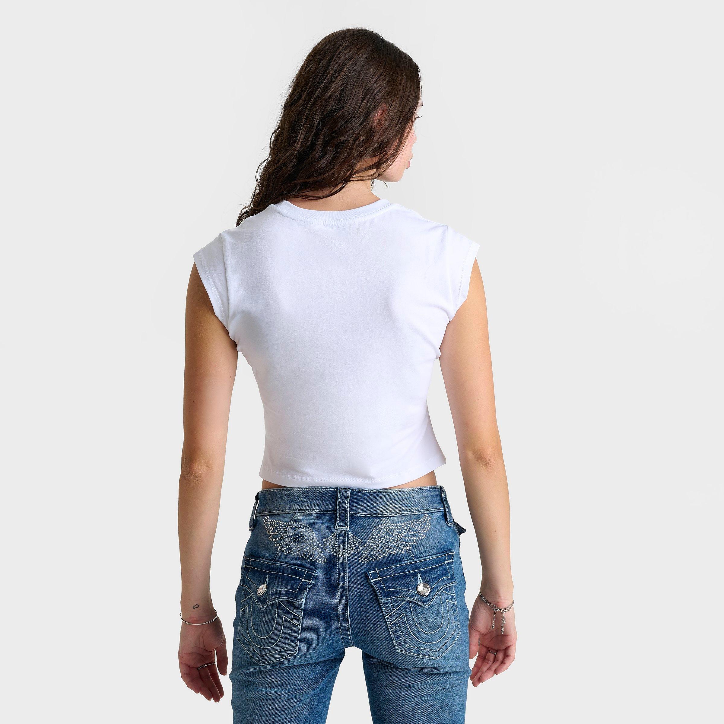 Women's True Religion Crystal Winged Heart Baby T-Shirt