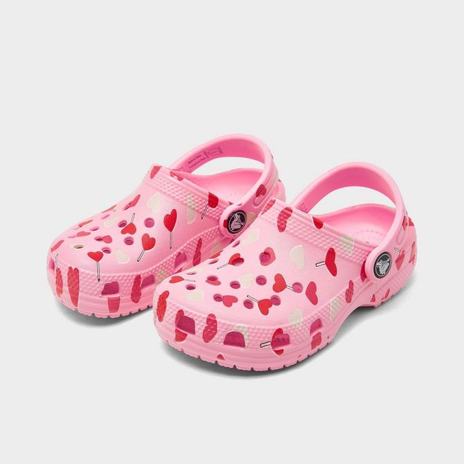 Girls Toddler Crocs Hearts Classic Clog Shoes Finish Line