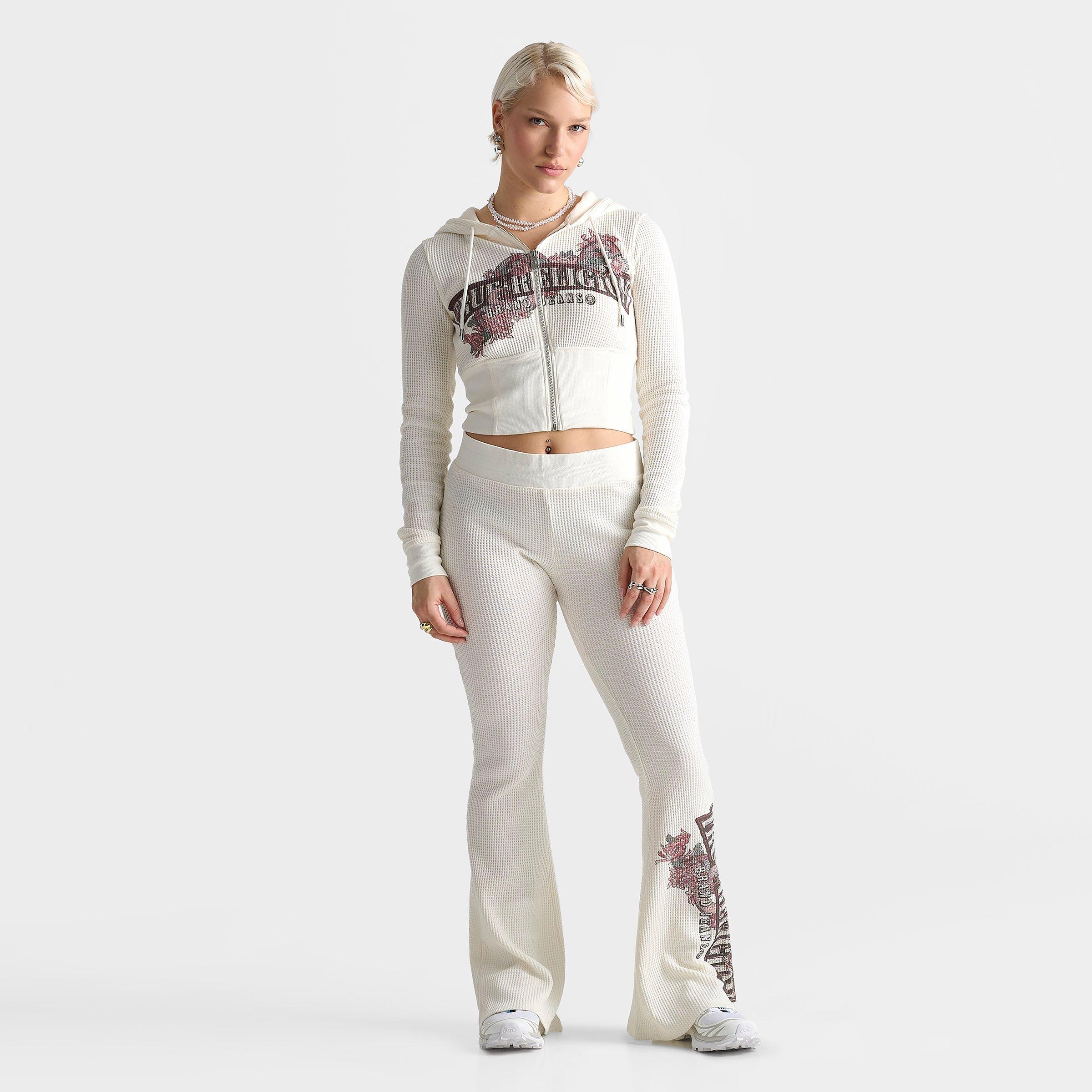 Women's True Religion Waffle Knit Contour Full-Zip Hoodie | Finish
