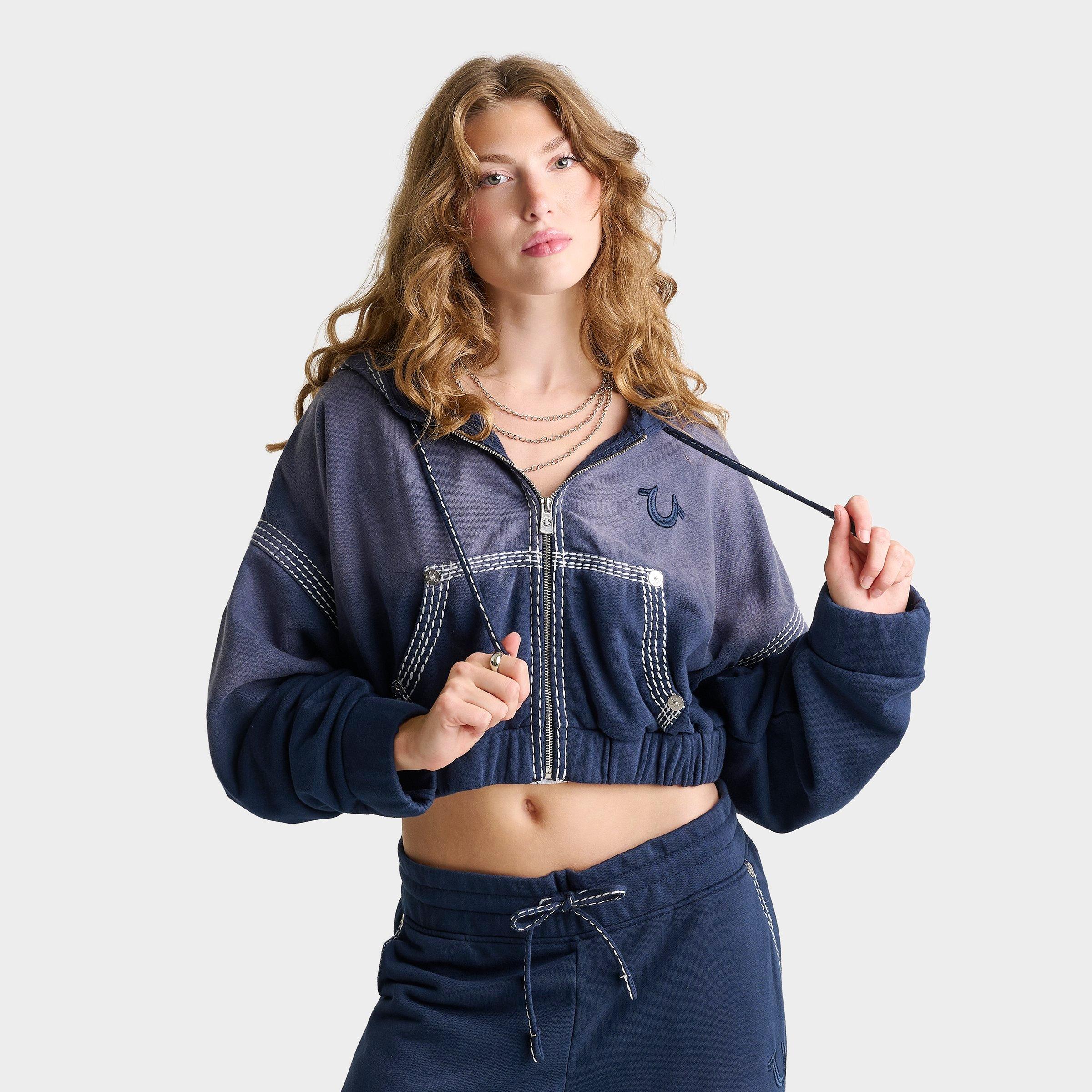 Women's True Religion Super T Washed Relaxed Girlfriend Full-Zip