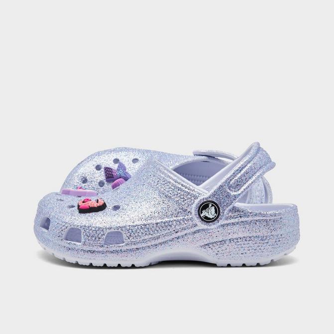 Right view of Girls' Little Kids' Crocs Classic Glitter Sea Friends Clog Shoes in Dreamscape Click to zoom