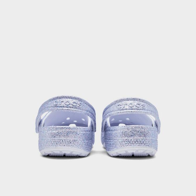 Left view of Girls' Little Kids' Crocs Classic Glitter Sea Friends Clog Shoes in Dreamscape Click to zoom