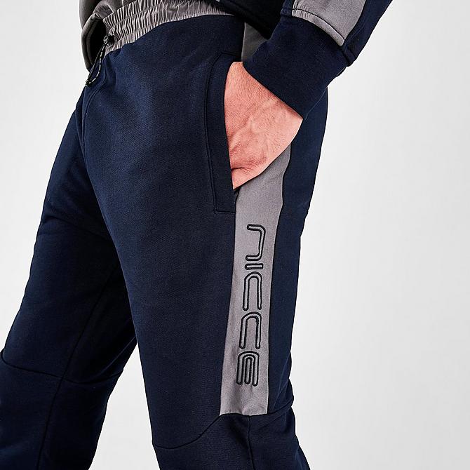 Back Right view of Men's NICCE Dax Jogger Pants in Deep Navy/Steel Grey Click to zoom
