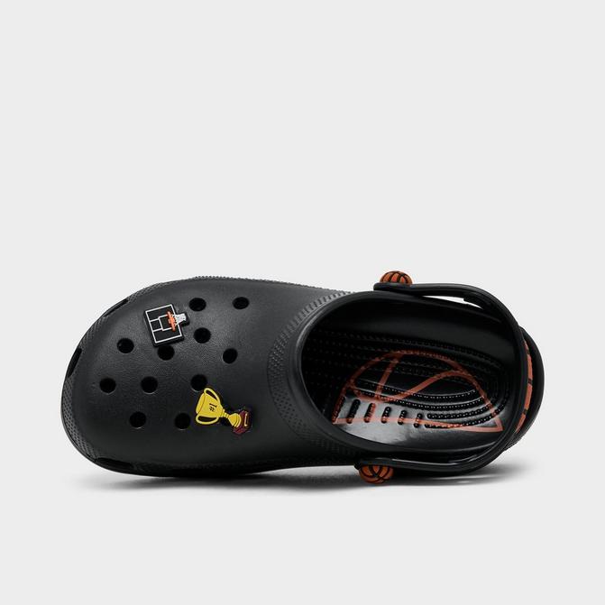 Right view of Big Kids' Crocs Basketball Classic Clog Shoes in Black Click to zoom
