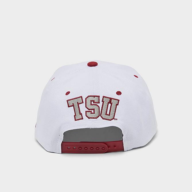 Front view of Mitchell & Ness Texas Southern University Dropback Snapback Hat in White/Red Click to zoom
