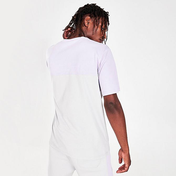 Back Right view of Men's NICCE Maxin T-Shirt in Lilac/Stone Grey Click to zoom