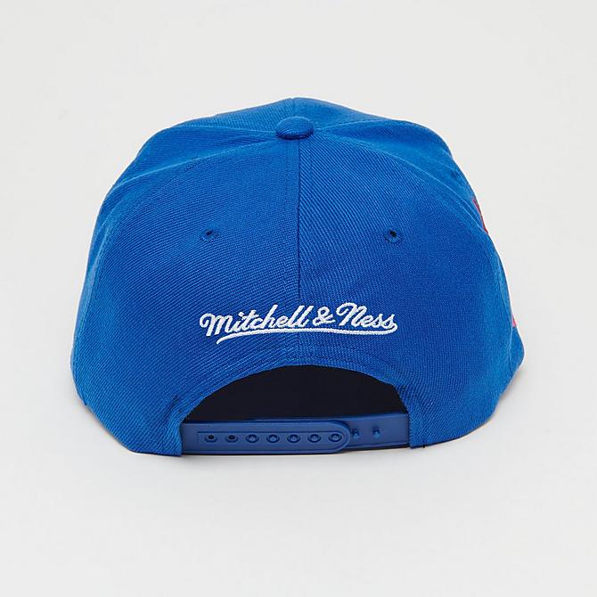 Front view of Mitchell & Ness Philadelphia 76ers All Love Snapback Hat in Blue Click to zoom