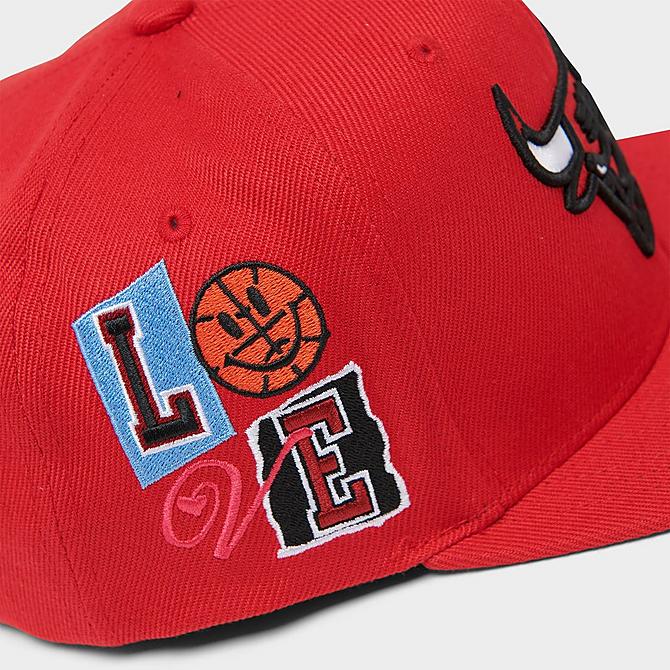 Left view of Mitchell & Ness Chicago Bulls All Love Snapback Hat in Red Click to zoom