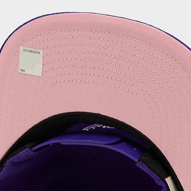 Bottom view of Mitchell & Ness Los Angeles Lakers All Love Snapback Hat in Purple Click to zoom