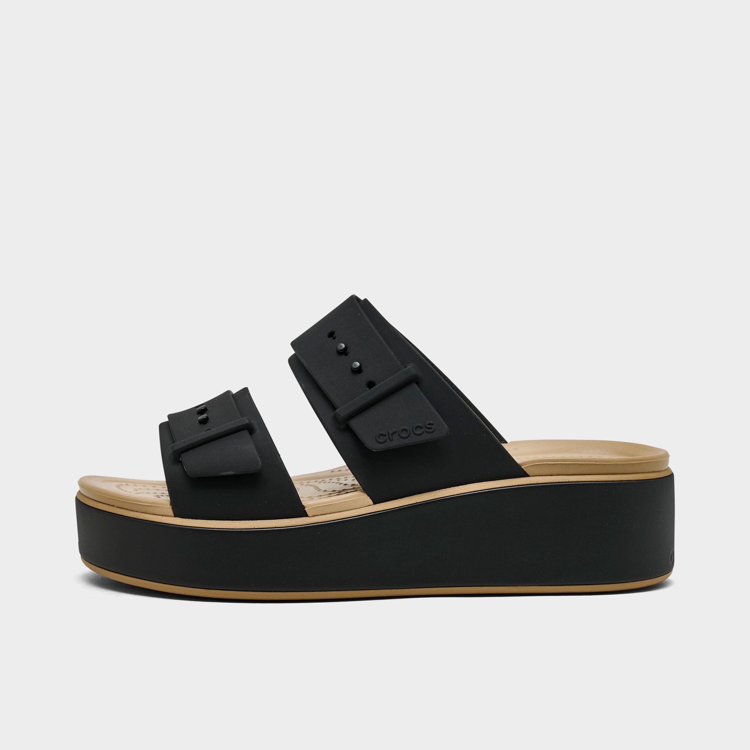 Women's Crocs Brooklyn Matte Wrap Low Wedge Sandals | Finish Line