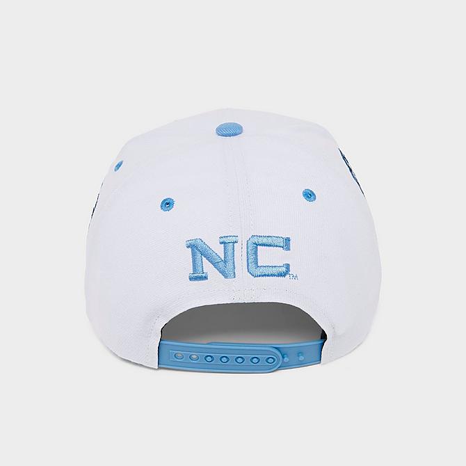 Back view of Mitchell & Ness North Carolina Tar Heels College Champs City Snapback Hat in White Click to zoom