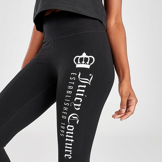 On Model 5 view of Women's Juicy Sport Heritage Leggings in Black/White Click to zoom
