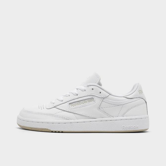 Right view of Women's Reebok Club C 85 Casual Shoes in White/White/Beige Click to zoom