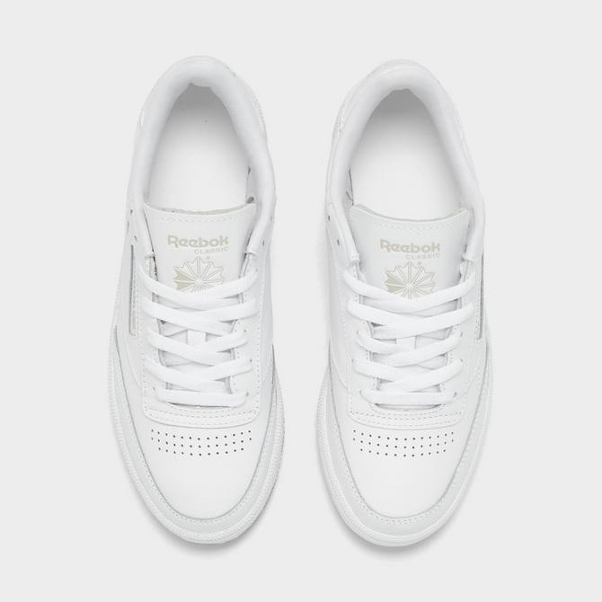 Back view of Women's Reebok Club C 85 Casual Shoes in White/White/Beige Click to zoom