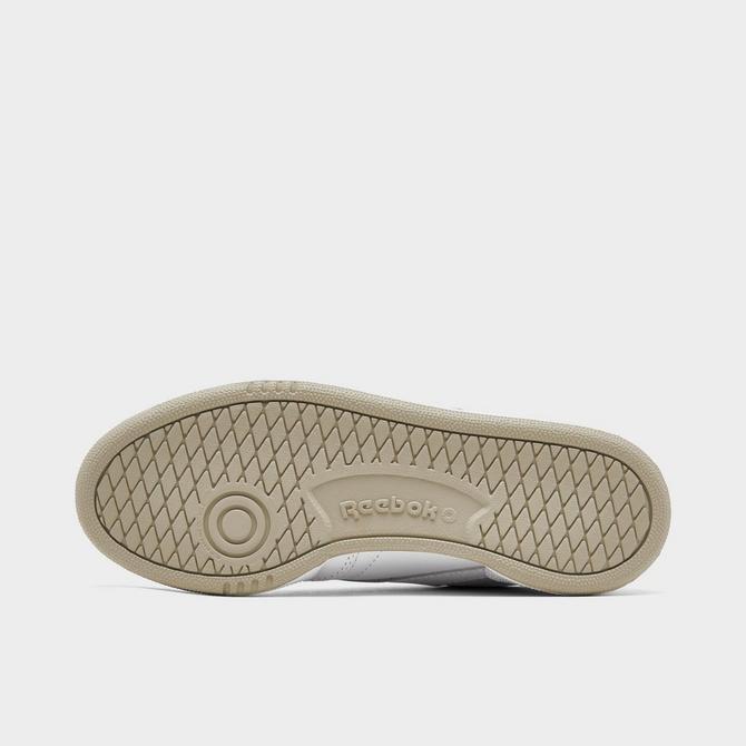 Bottom view of Women's Reebok Club C 85 Casual Shoes in White/White/Beige Click to zoom