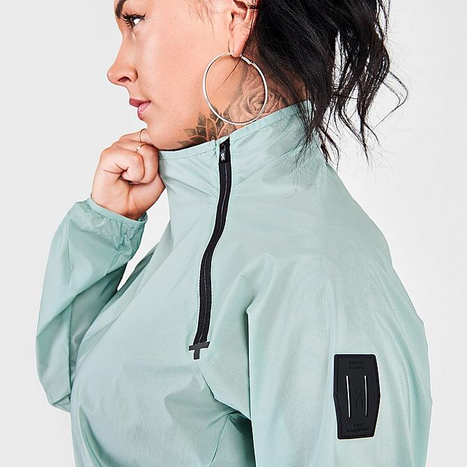 On Model 5 view of Women's On Active Jacket in Sea Click to zoom