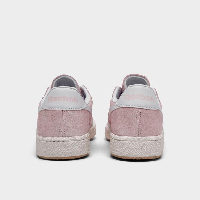 Left view of Women's Reebok Club C Grounds UK Casual Shoes in Light Pink/White Click to zoom