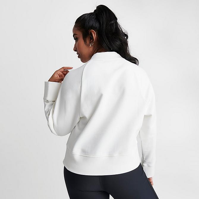 Back Right view of Women's On Running Crew Neck Sweatshirt in Undyed-White Click to zoom