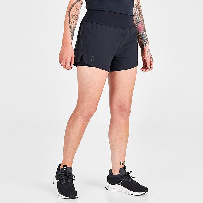 Front view of Women's On Running Shorts in Black Click to zoom