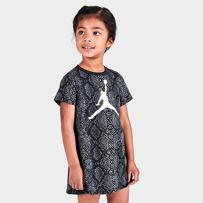[angle] view of Girls' Toddler Jordan Jumpman Snake Dress in Black/White Click to zoom