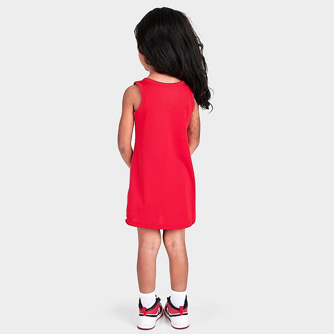 [angle] view of Girls' Toddler Air Jordan 23 Jersey Dress in Gym Red/Black Click to zoom