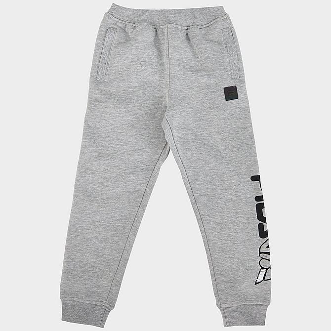 Back Left view of Kids' Toddler Fila Three Sixty AOP Pullover Hoodie and Jogger Pants Fleece Set in Grey Heather Click to zoom