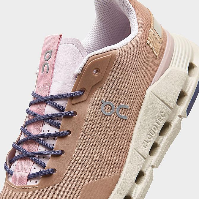 Front view of Women's On Cloudnova Form Running Shoes in Rosebrown/Orchid Click to zoom