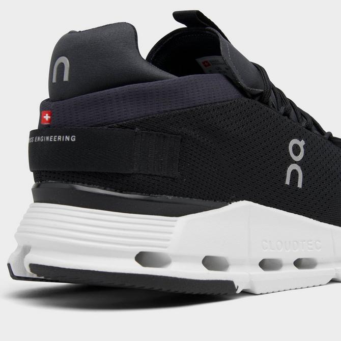 Front view of Men's On Cloudnova Running Shoes in Phantom/White Click to zoom